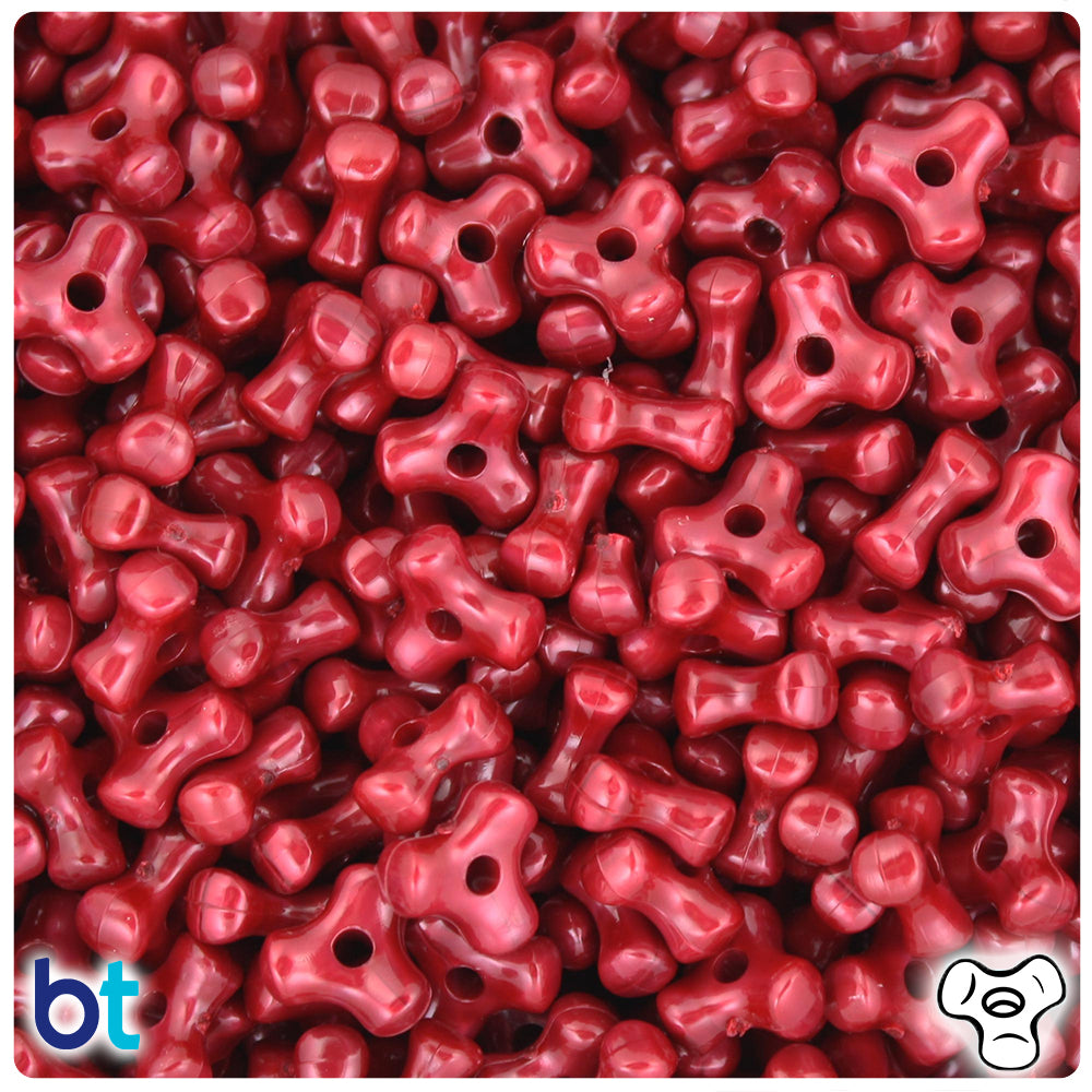 Red Pearl 11mm TriBead Plastic Beads (500pcs)