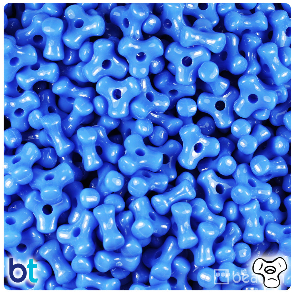 Periwinkle Opaque 11mm TriBead Plastic Beads (500pcs)