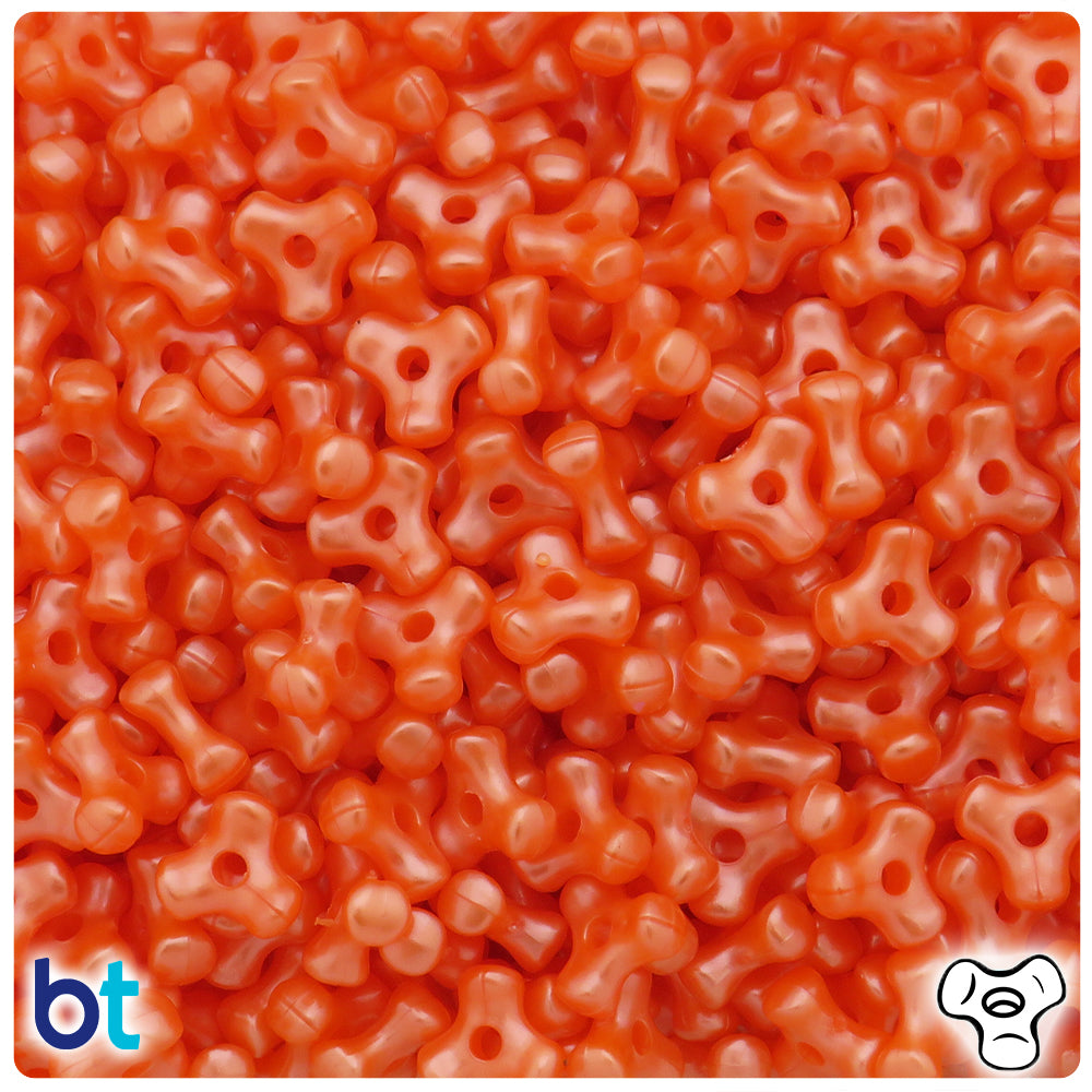 Orange Pearl 11mm TriBead Plastic Beads (500pcs)