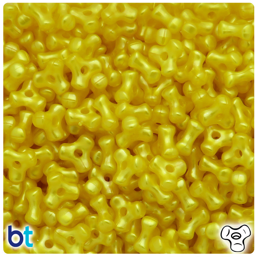 Yellow Pearl 11mm TriBead Plastic Beads (500pcs)