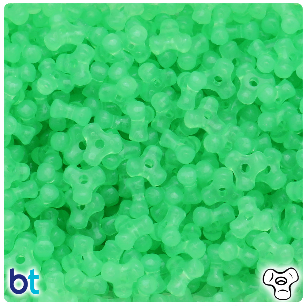 Green Glow 11mm TriBead Plastic Beads (500pcs)