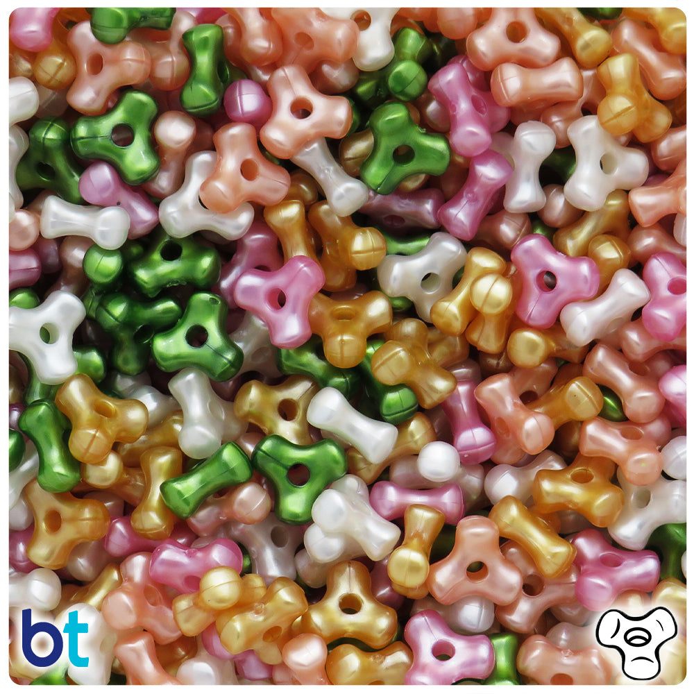 Warm Pearl Mix 11mm TriBead Plastic Beads (500pcs)