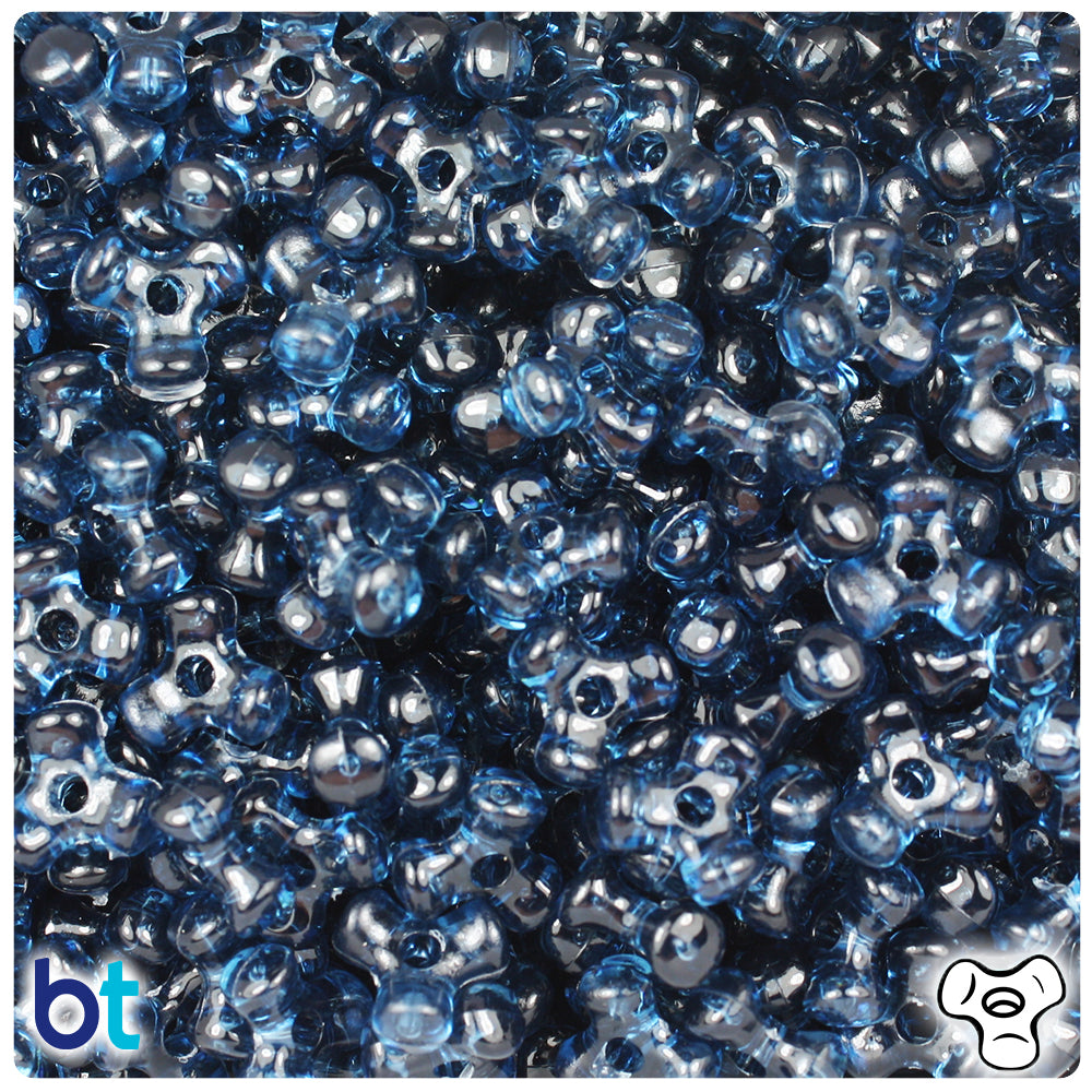 Montana Blue Transparent 11mm TriBead Plastic Beads (500pcs)