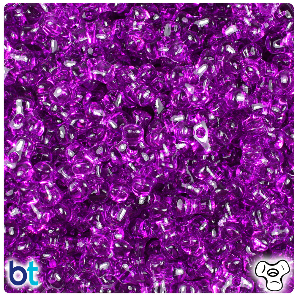 Lilac Transparent 11mm TriBead Plastic Beads (500pcs)