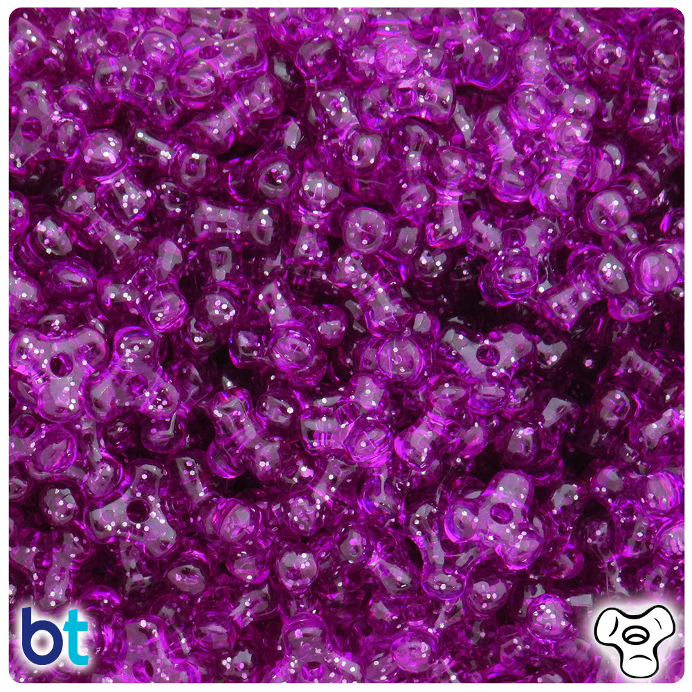 Lilac Sparkle 11mm TriBead Plastic Beads (500pcs)