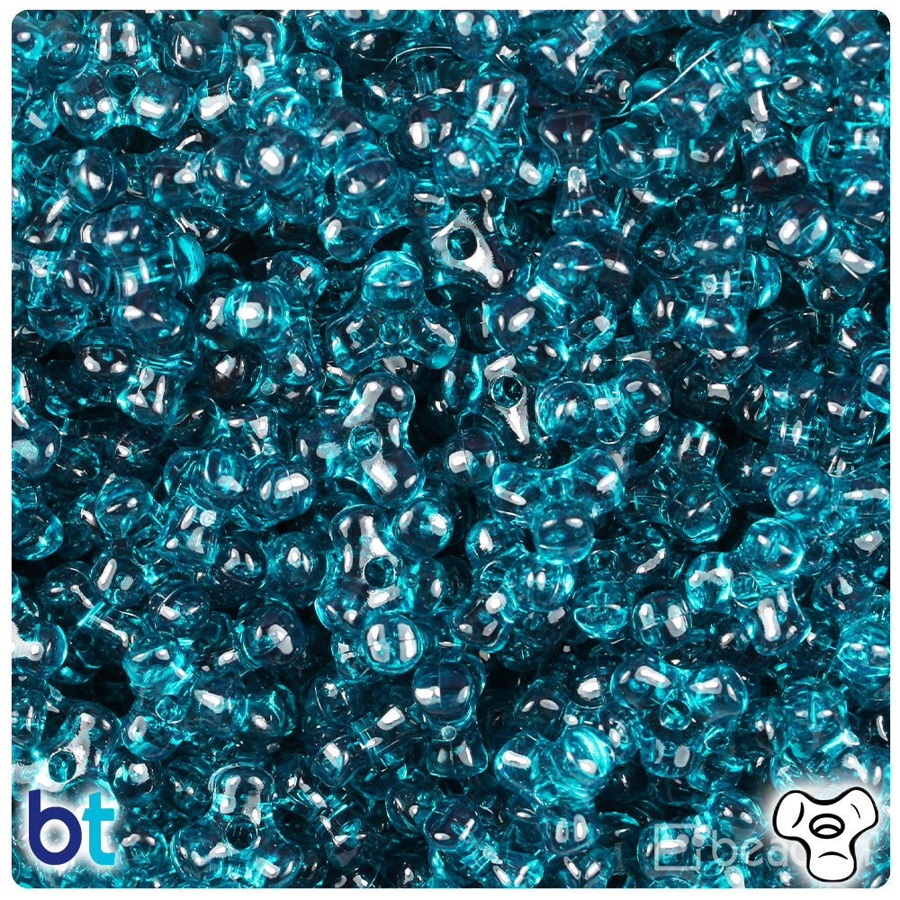 Dark Teal Transparent 11mm TriBead Plastic Beads (500pcs)