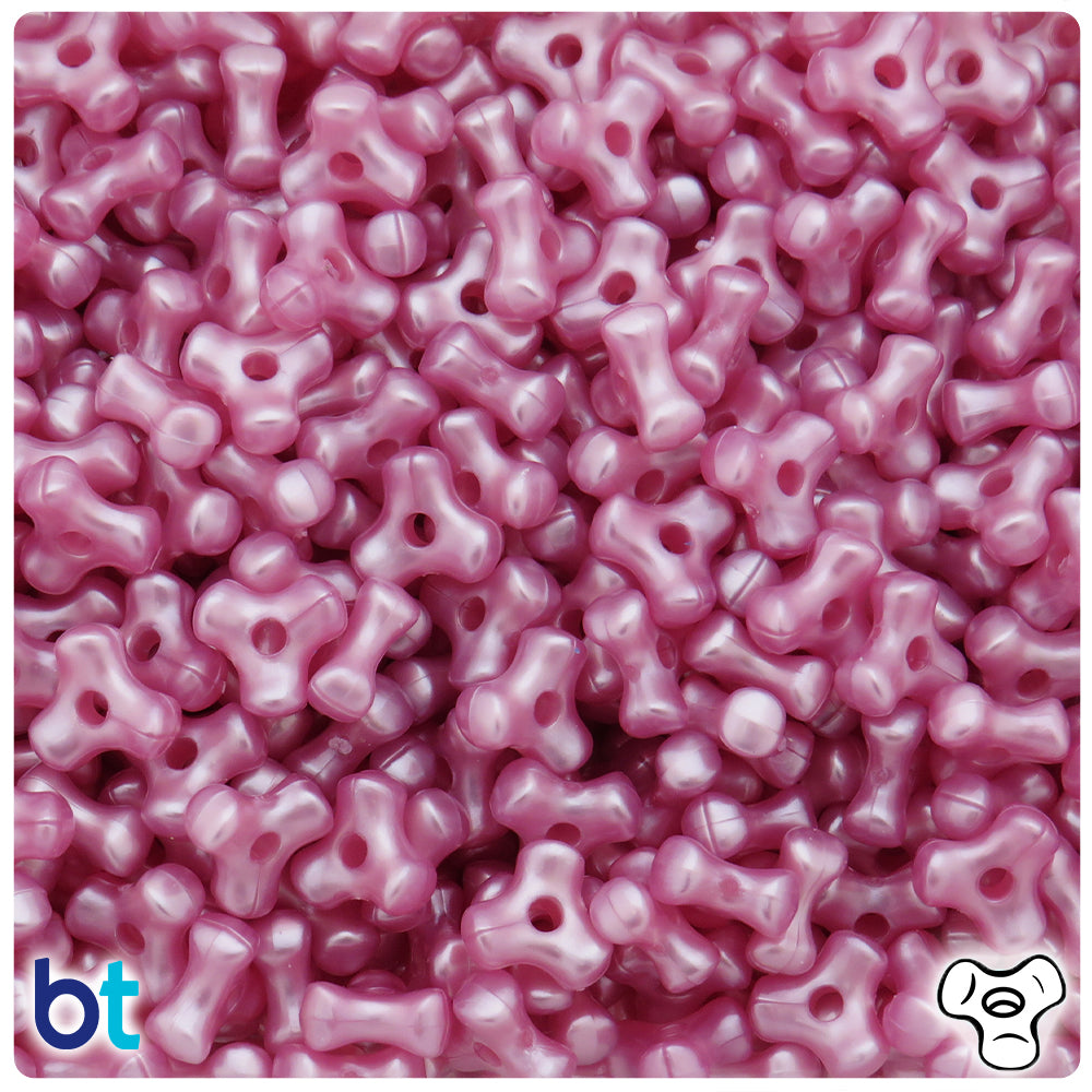 Mauve Pearl 11mm TriBead Plastic Beads (500pcs)