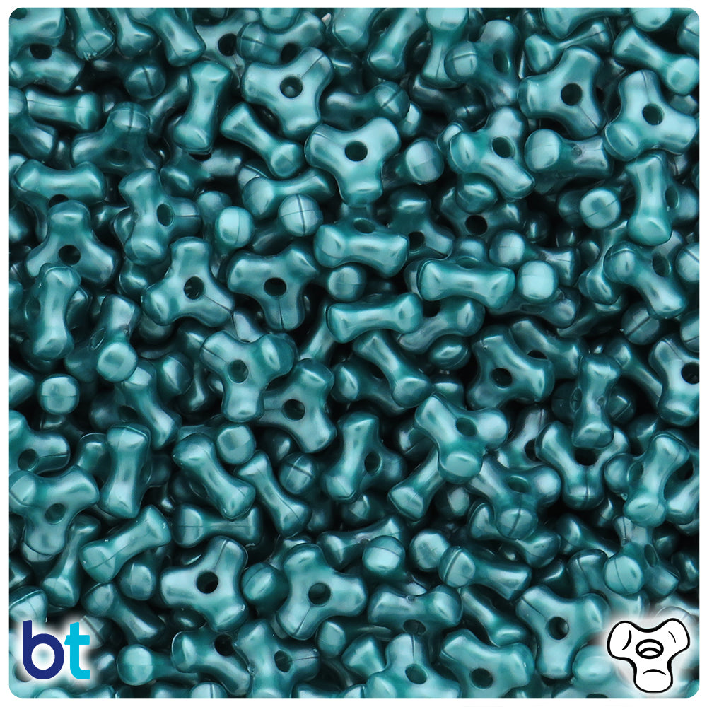 Teal Pearl 11mm TriBead Plastic Beads (500pcs)