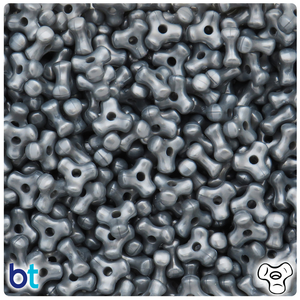 Grey Pearl 11mm TriBead Plastic Beads (500pcs)