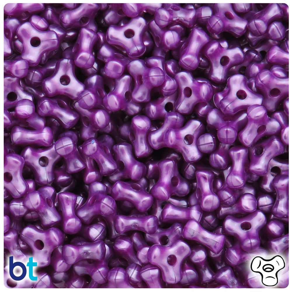 Violet Pearl 11mm TriBead Plastic Beads (500pcs)