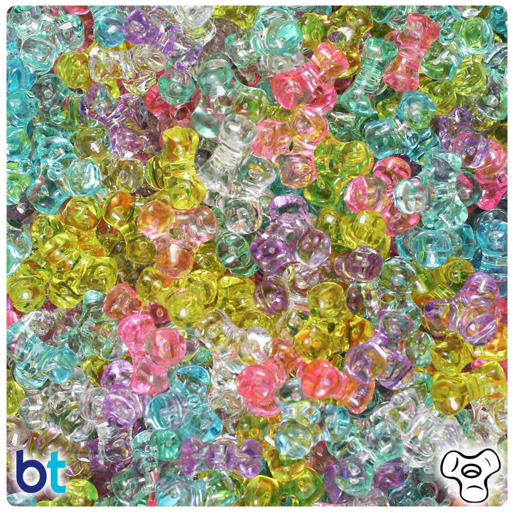 Pastel Transparent Mix 11mm TriBead Plastic Beads (500pcs)