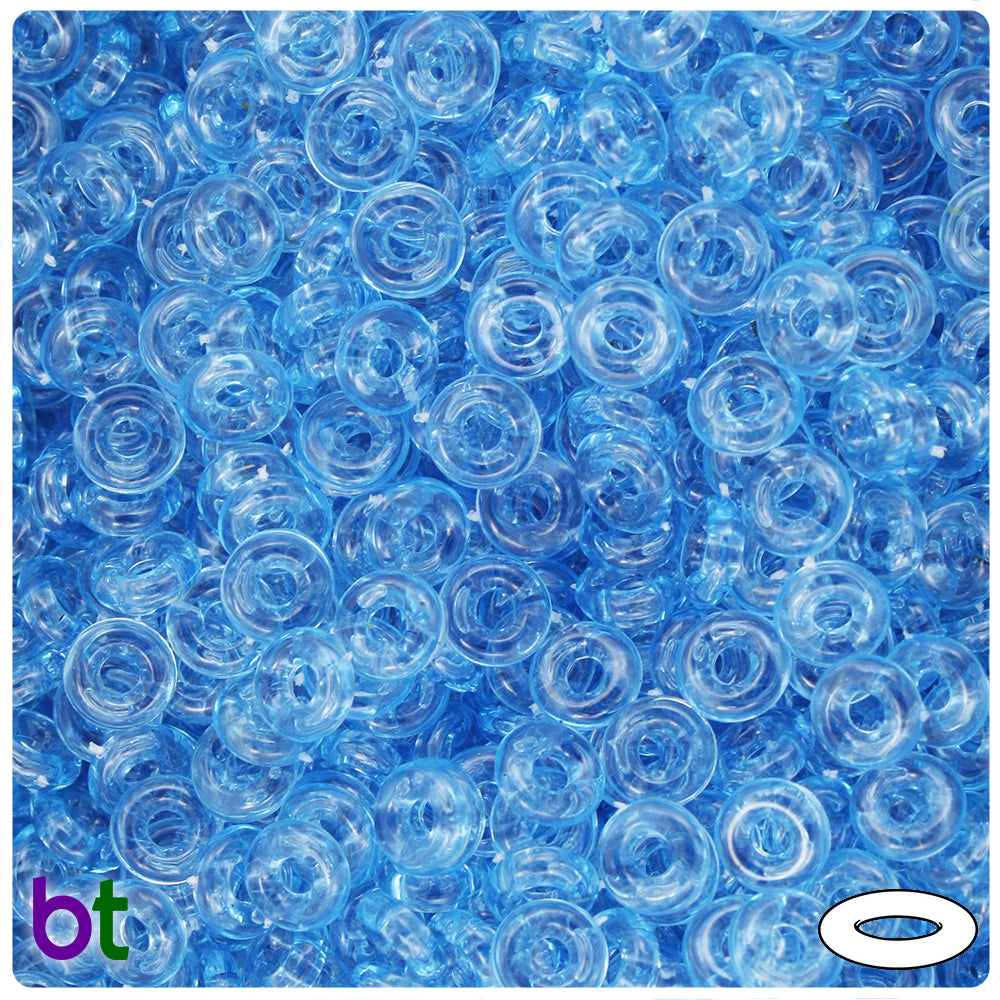 Light Sapphire Transparent 8mm Plastic Rings (250pcs)