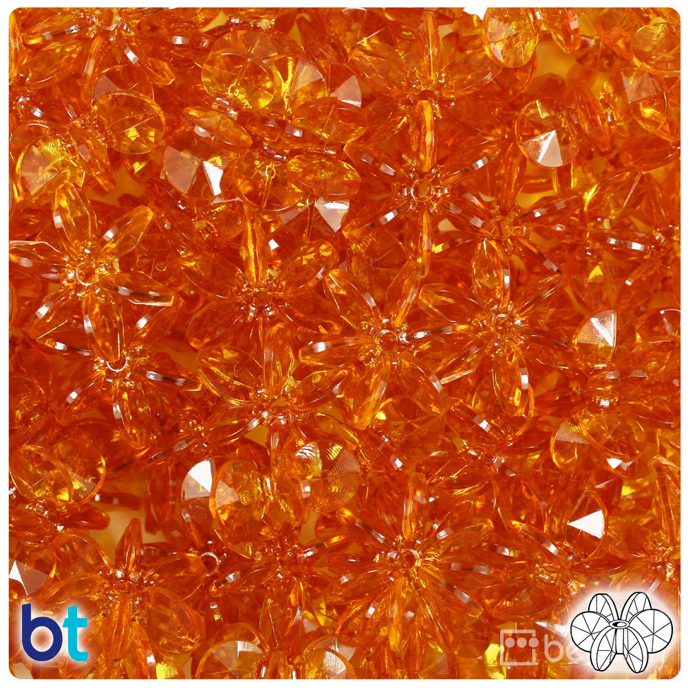 Topaz Transparent 18mm SunBurst Plastic Beads (135pcs)