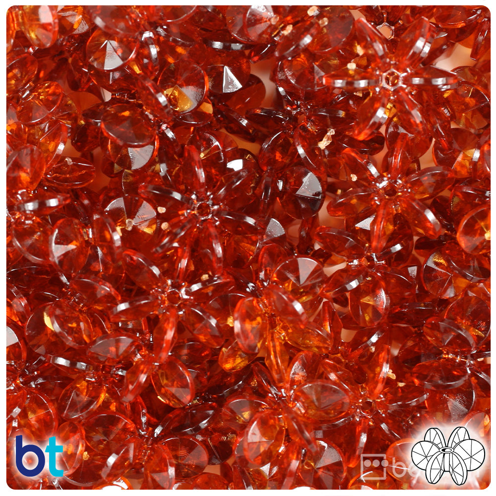 Tortoise Transparent 18mm SunBurst Plastic Beads (135pcs)