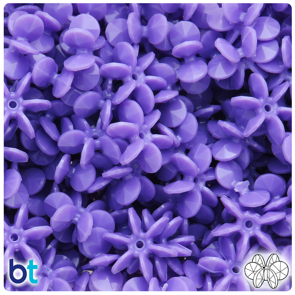 Lilac Opaque 18mm SunBurst Plastic Beads (135pcs)