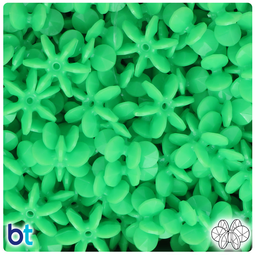 Lime Opaque 18mm SunBurst Plastic Beads (135pcs)