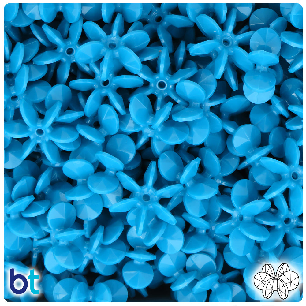 Dark Turquoise Opaque 18mm SunBurst Plastic Beads (135pcs)