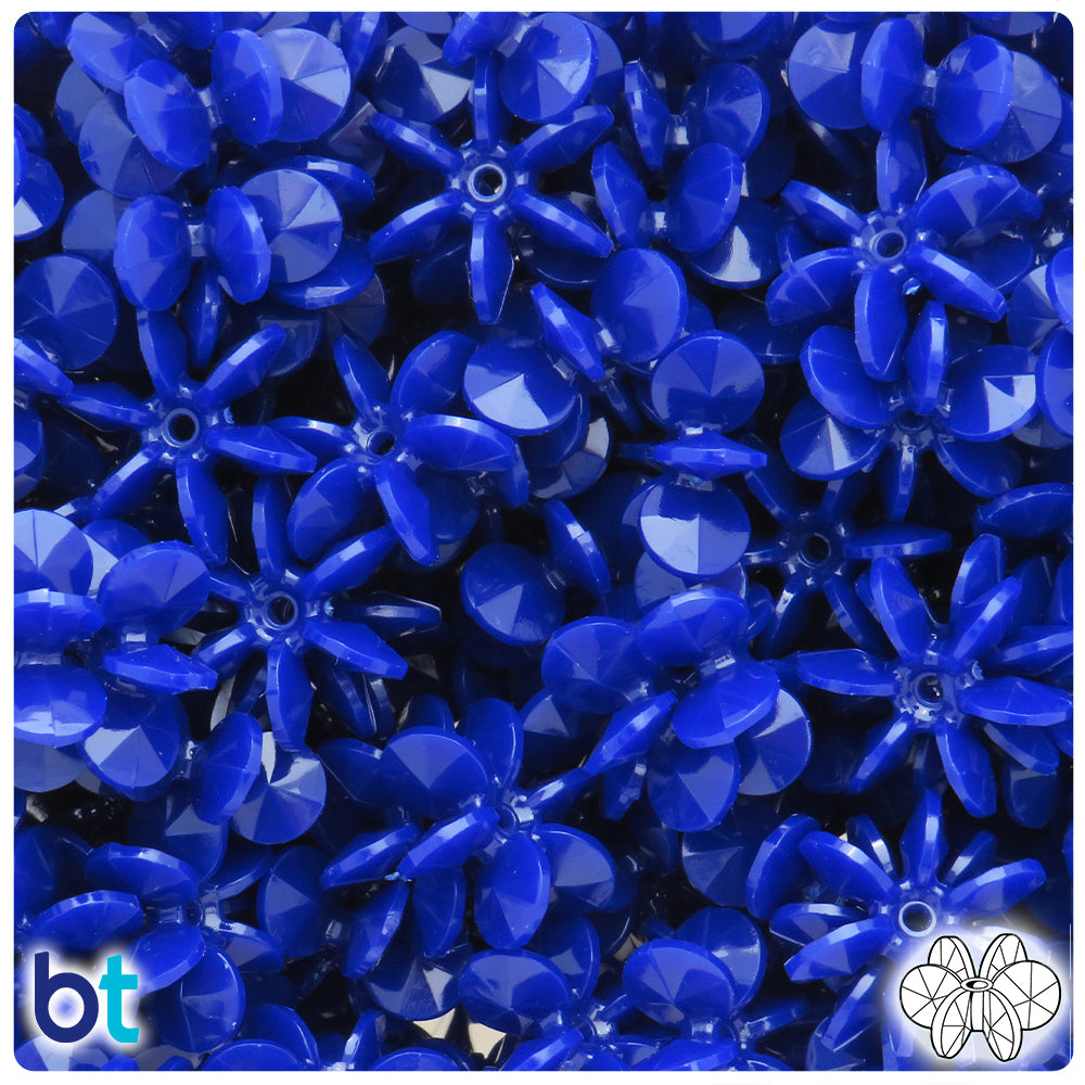 Royal Blue Opaque 18mm SunBurst Plastic Beads (135pcs)