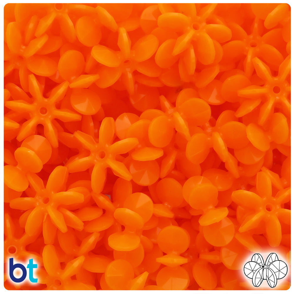 Orange Opaque 18mm SunBurst Plastic Beads (135pcs)