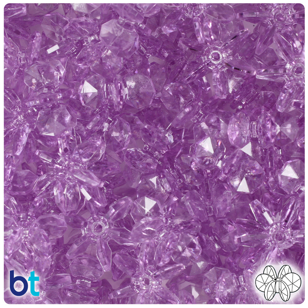 Light Amethyst Transparent 18mm SunBurst Plastic Beads (135pcs)