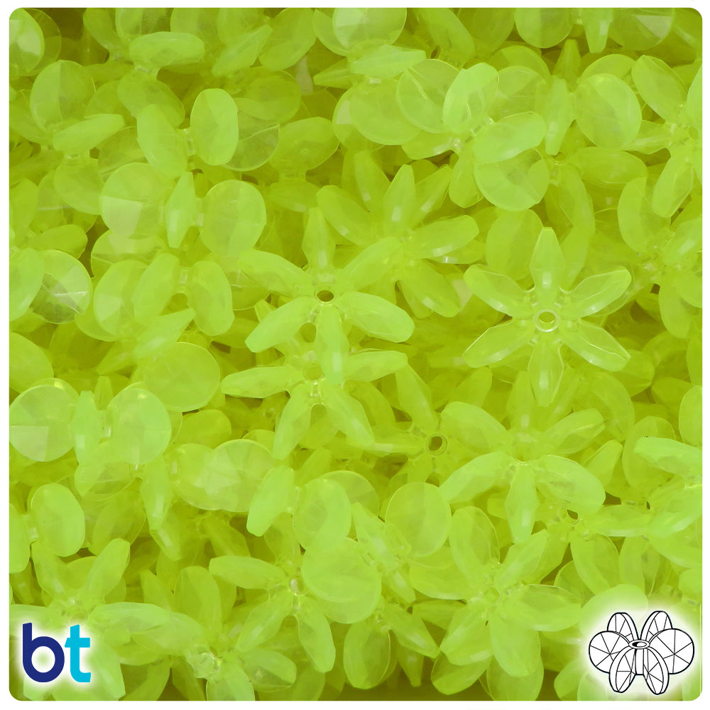 Yellow Glow 18mm SunBurst Plastic Beads (135pcs)