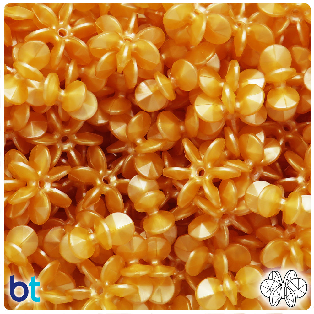 Gold Pearl 18mm SunBurst Plastic Beads (135pcs)