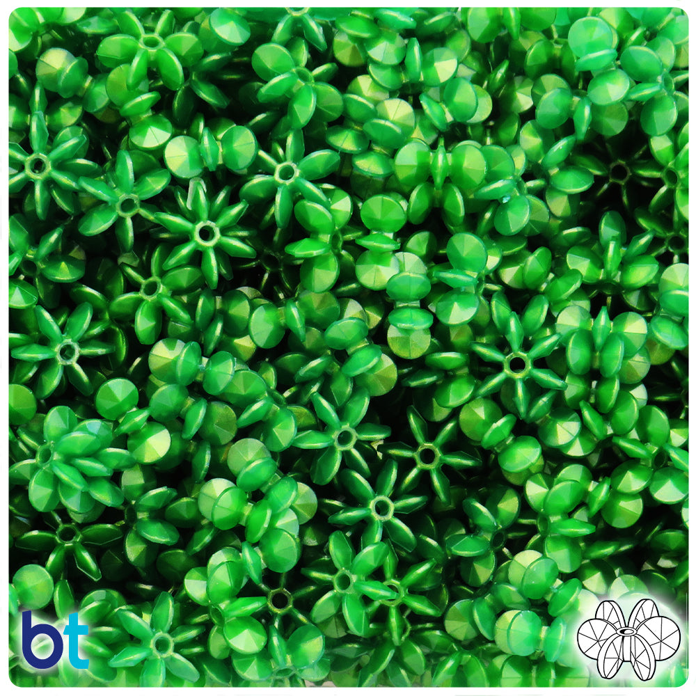Dark Green Pearl 12mm SunBurst Plastic Beads (450pcs)