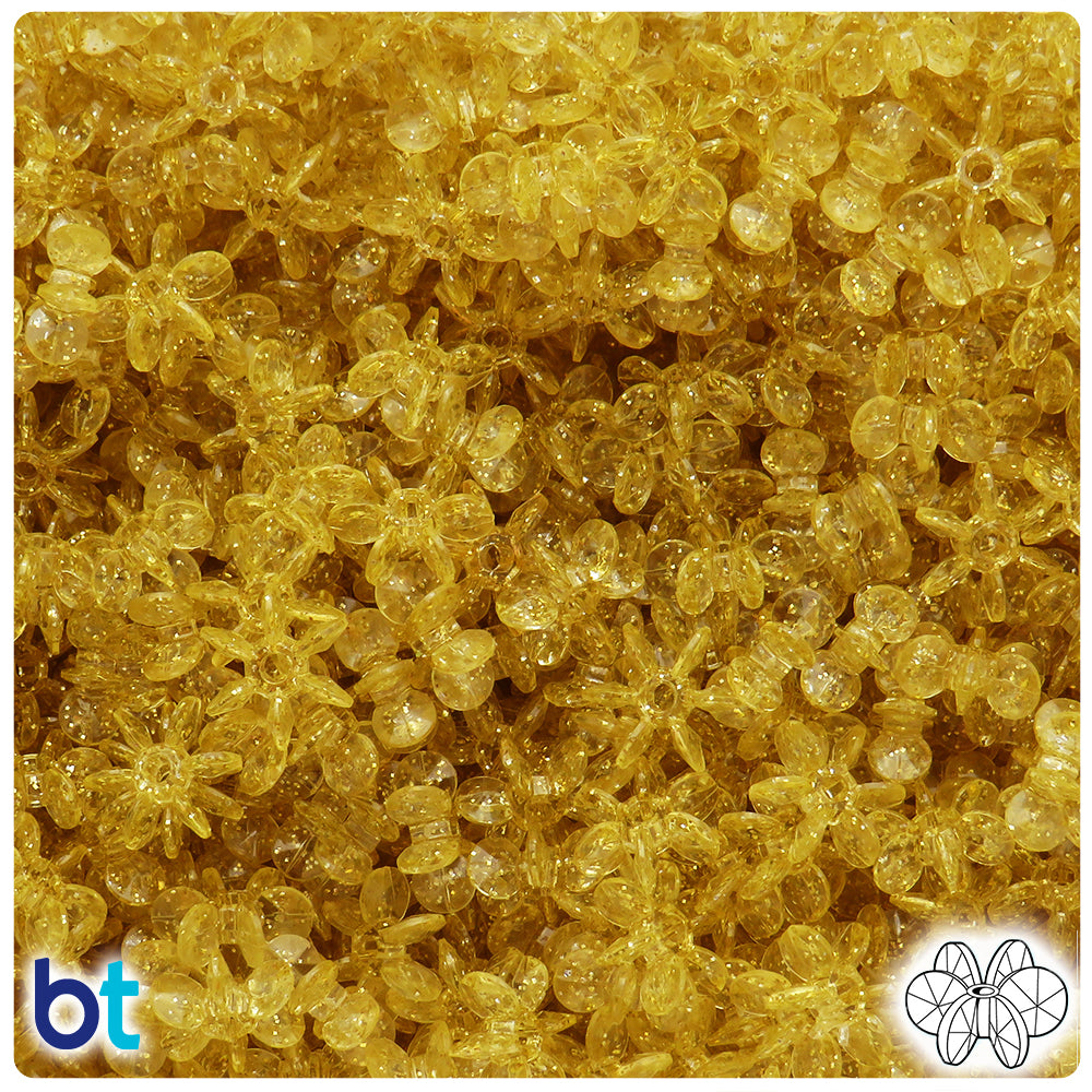 Gold Sparkle 10mm SunBurst Plastic Beads (450pcs)