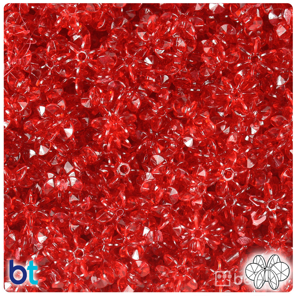 Dark Ruby Transparent 10mm SunBurst Plastic Beads (450pcs)