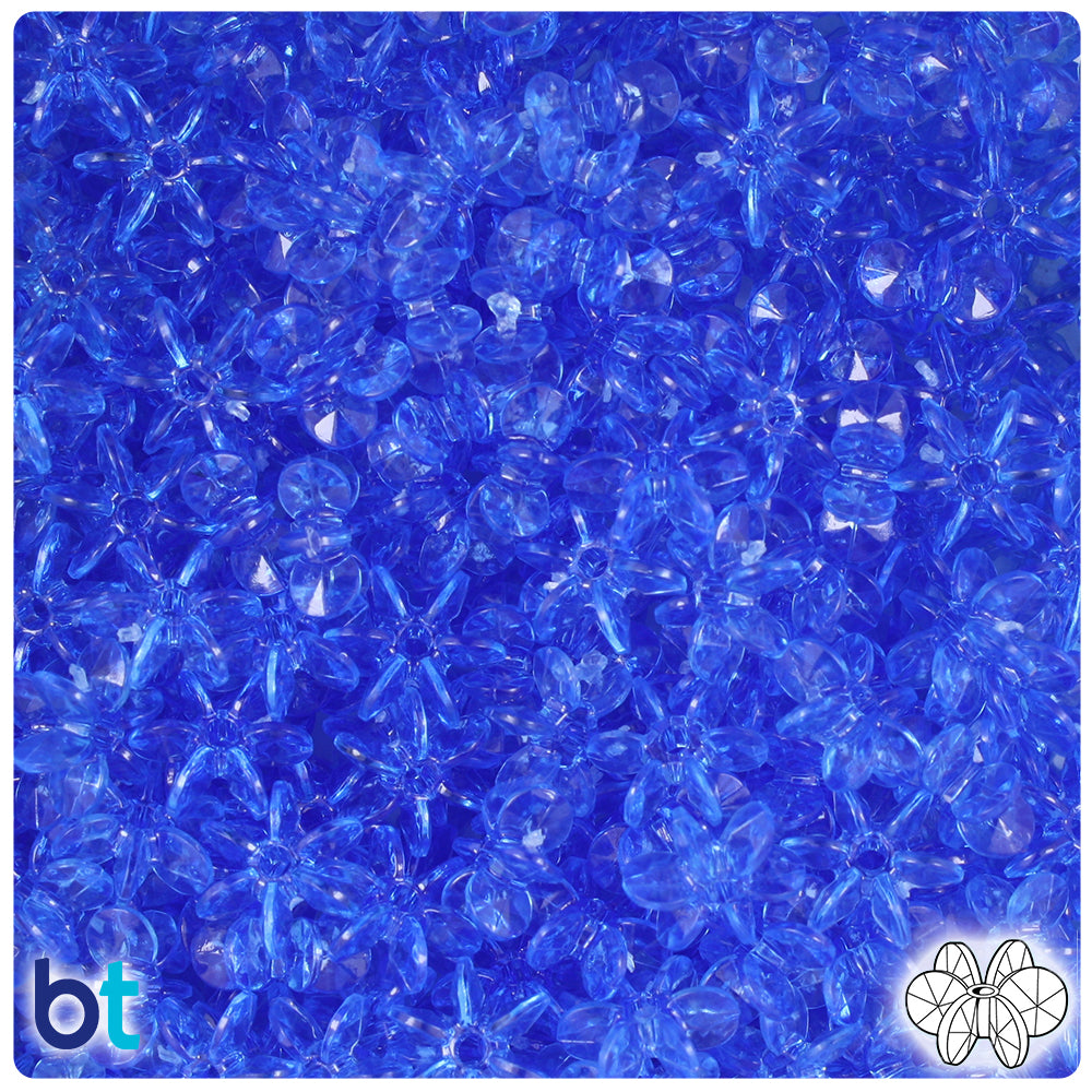Dark Sapphire Transparent 10mm SunBurst Plastic Beads (450pcs)