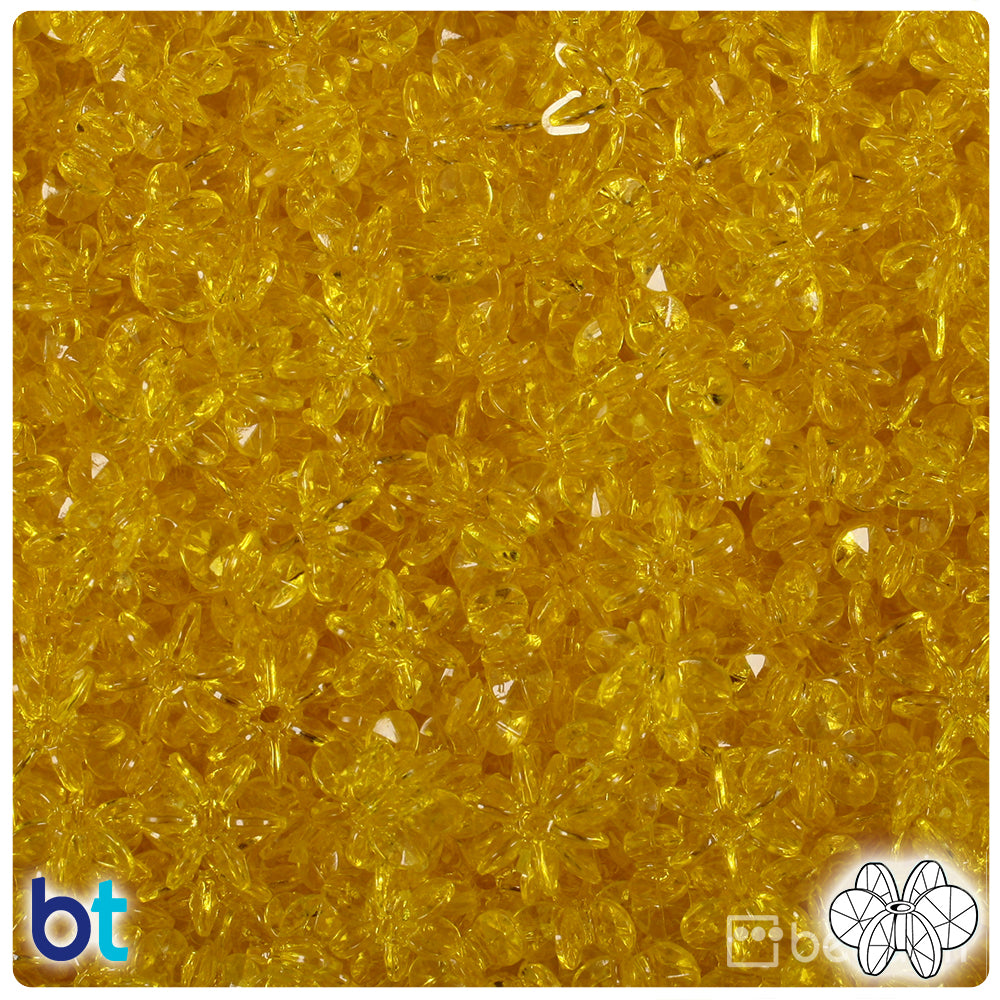 Dark Yellow Transparent 10mm SunBurst Plastic Beads (450pcs)