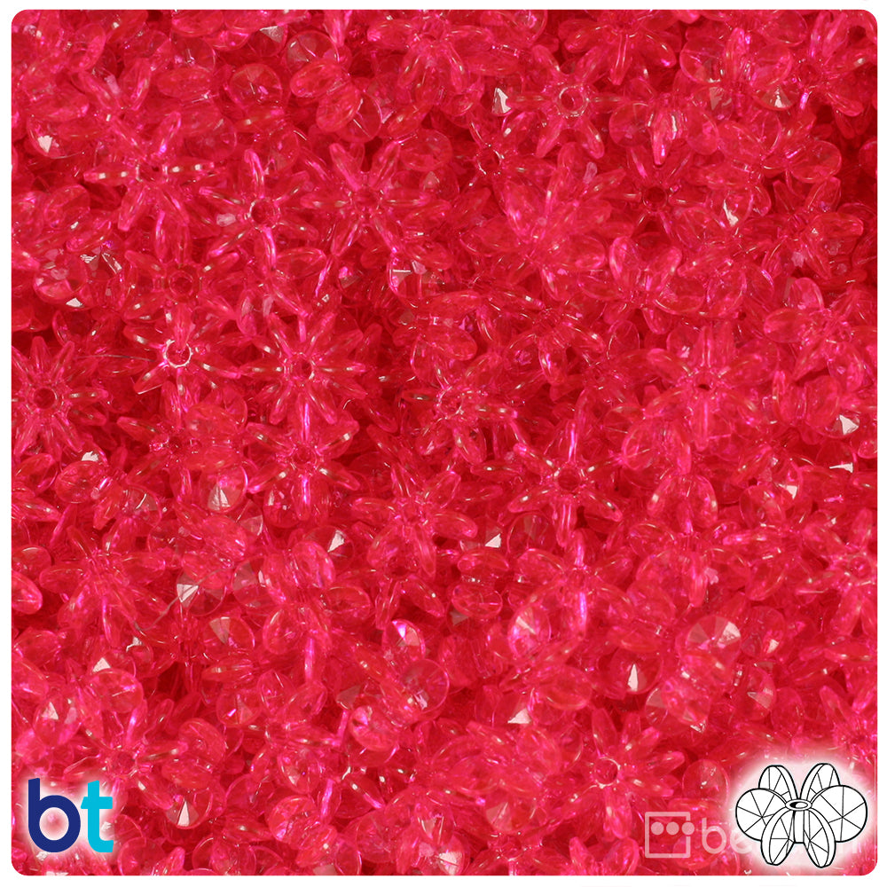 Hot Pink Transparent 10mm SunBurst Plastic Beads (450pcs)