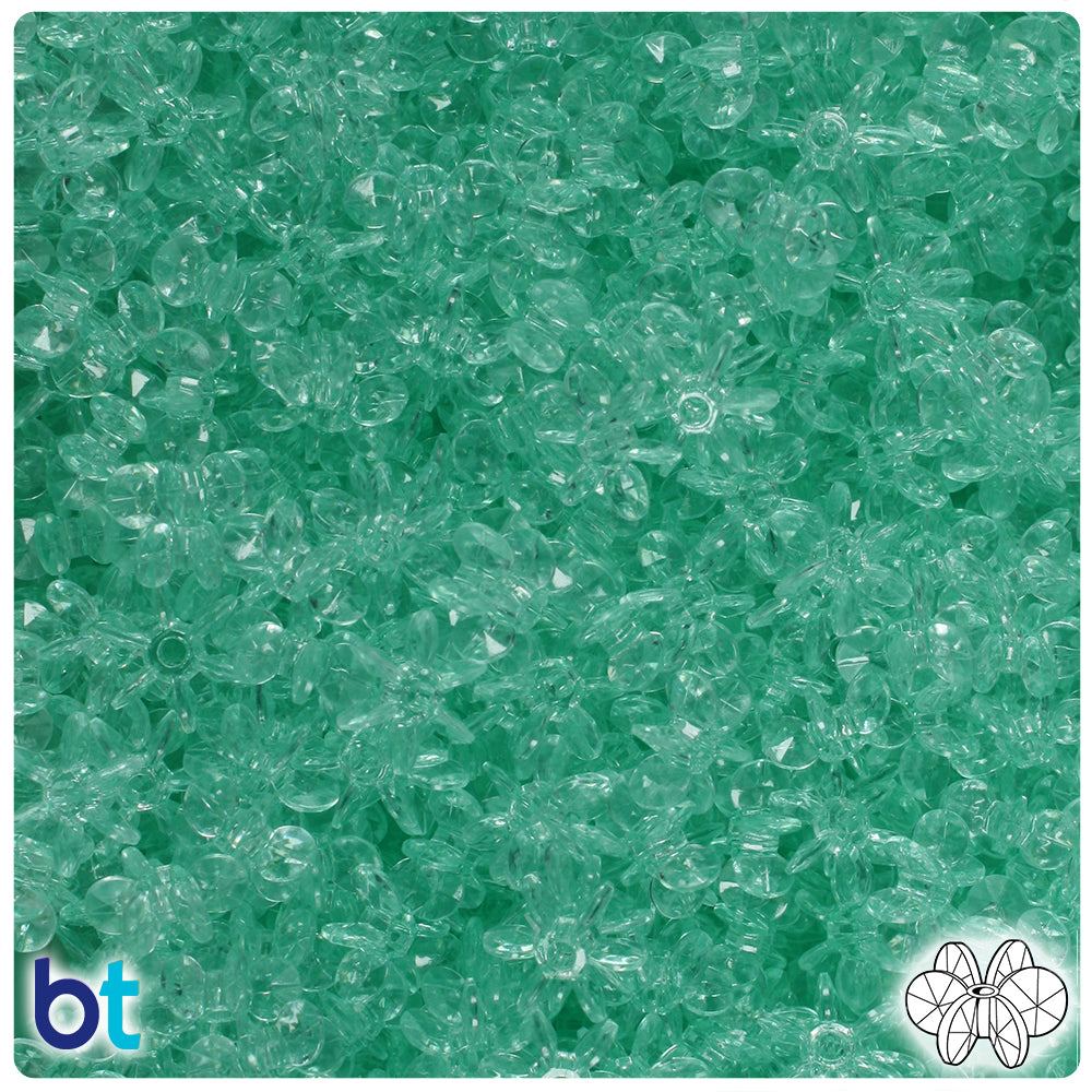 Green Aqua Transparent 10mm SunBurst Plastic Beads (450pcs)