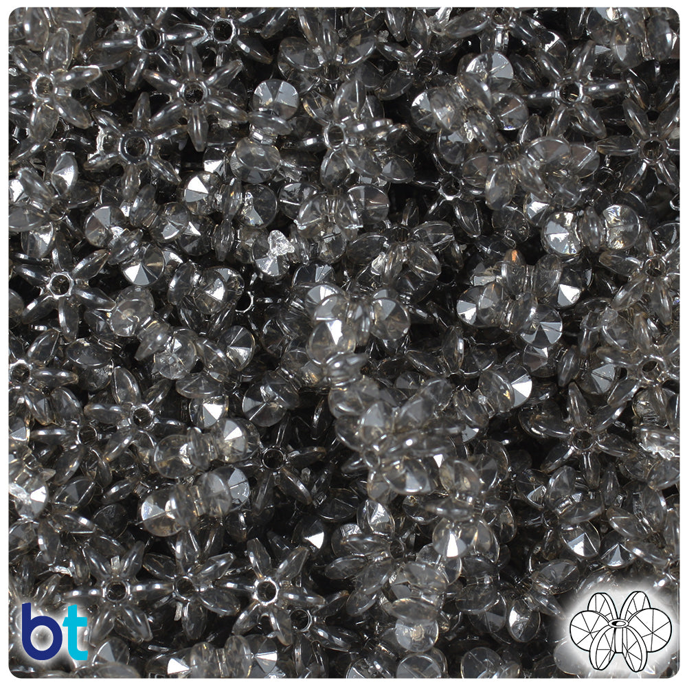 Jet Transparent 10mm SunBurst Plastic Beads (450pcs)