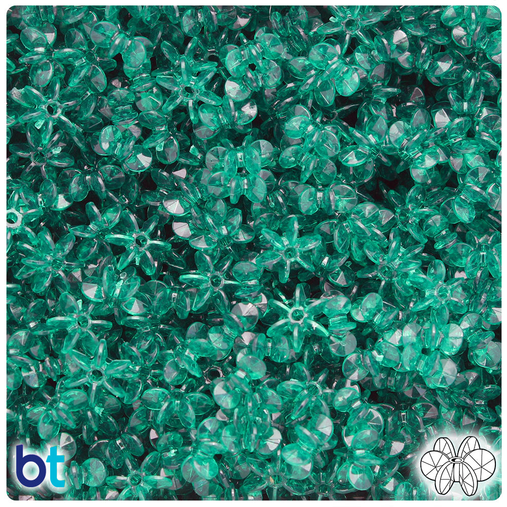 Forest Green Transparent 10mm SunBurst Plastic Beads (450pcs)