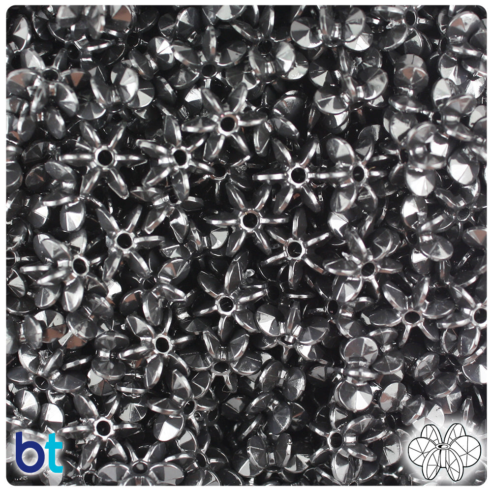 Black Opaque 10mm SunBurst Plastic Beads (450pcs)