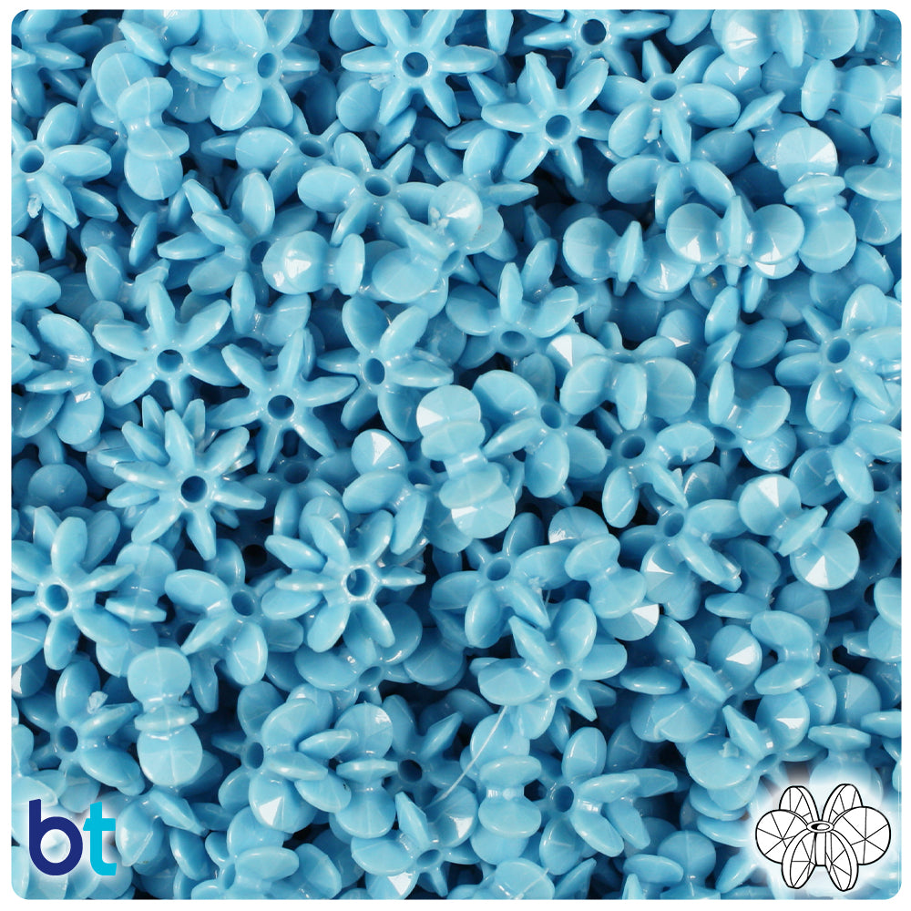 Baby Blue Opaque 10mm SunBurst Plastic Beads (450pcs)