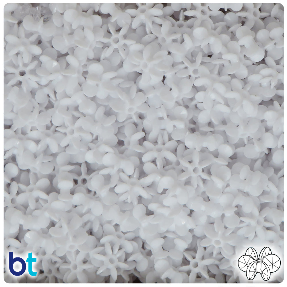 Bright White Opaque 10mm SunBurst Plastic Beads (450pcs)
