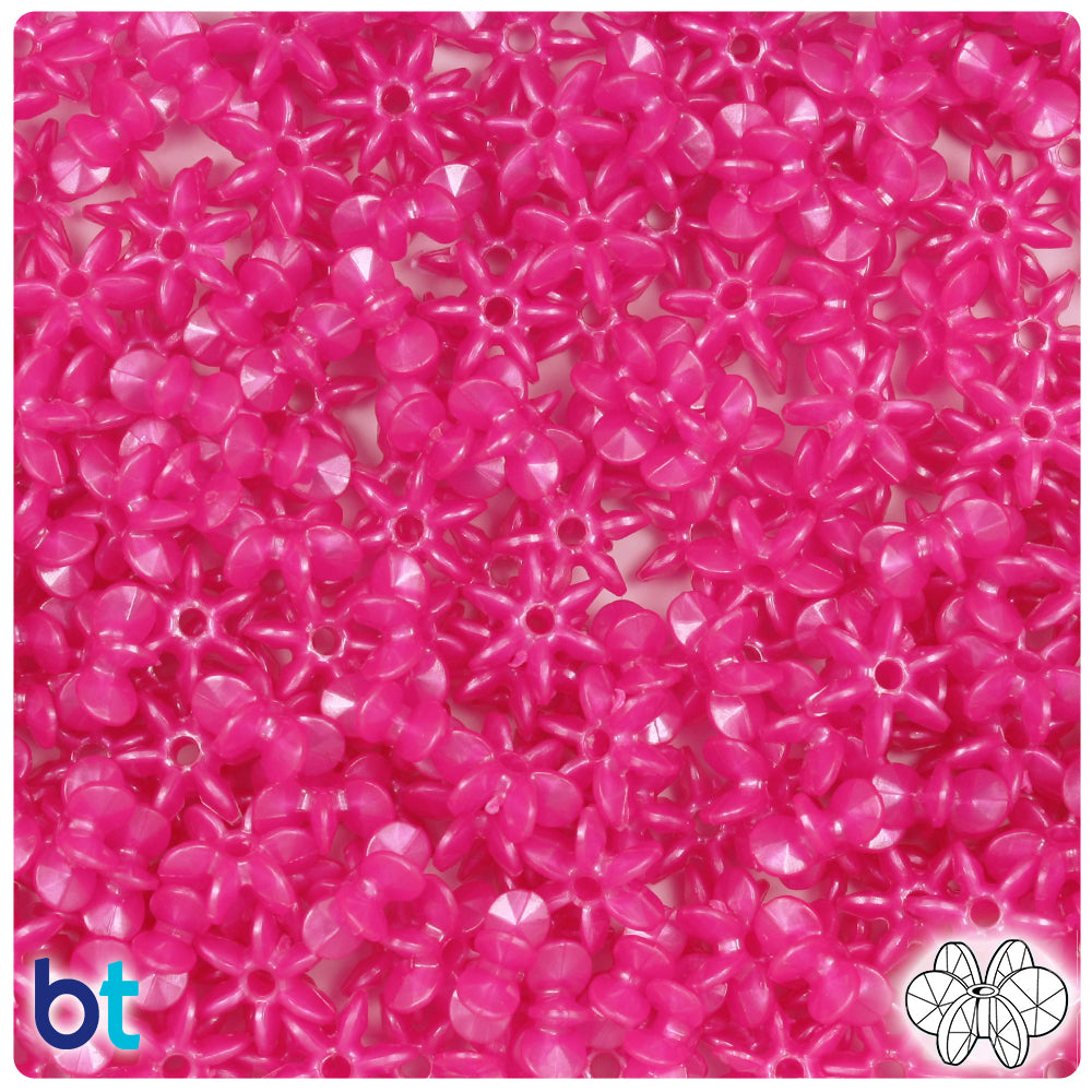 Hot Pink Pearl 10mm SunBurst Plastic Beads (450pcs)