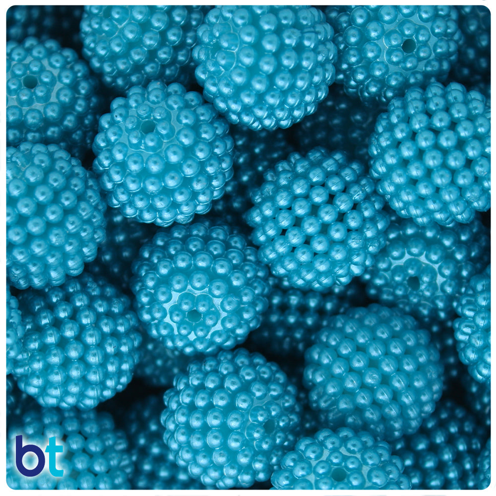 Turquoise Pearl 20mm Berry Plastic Beads (10pcs)
