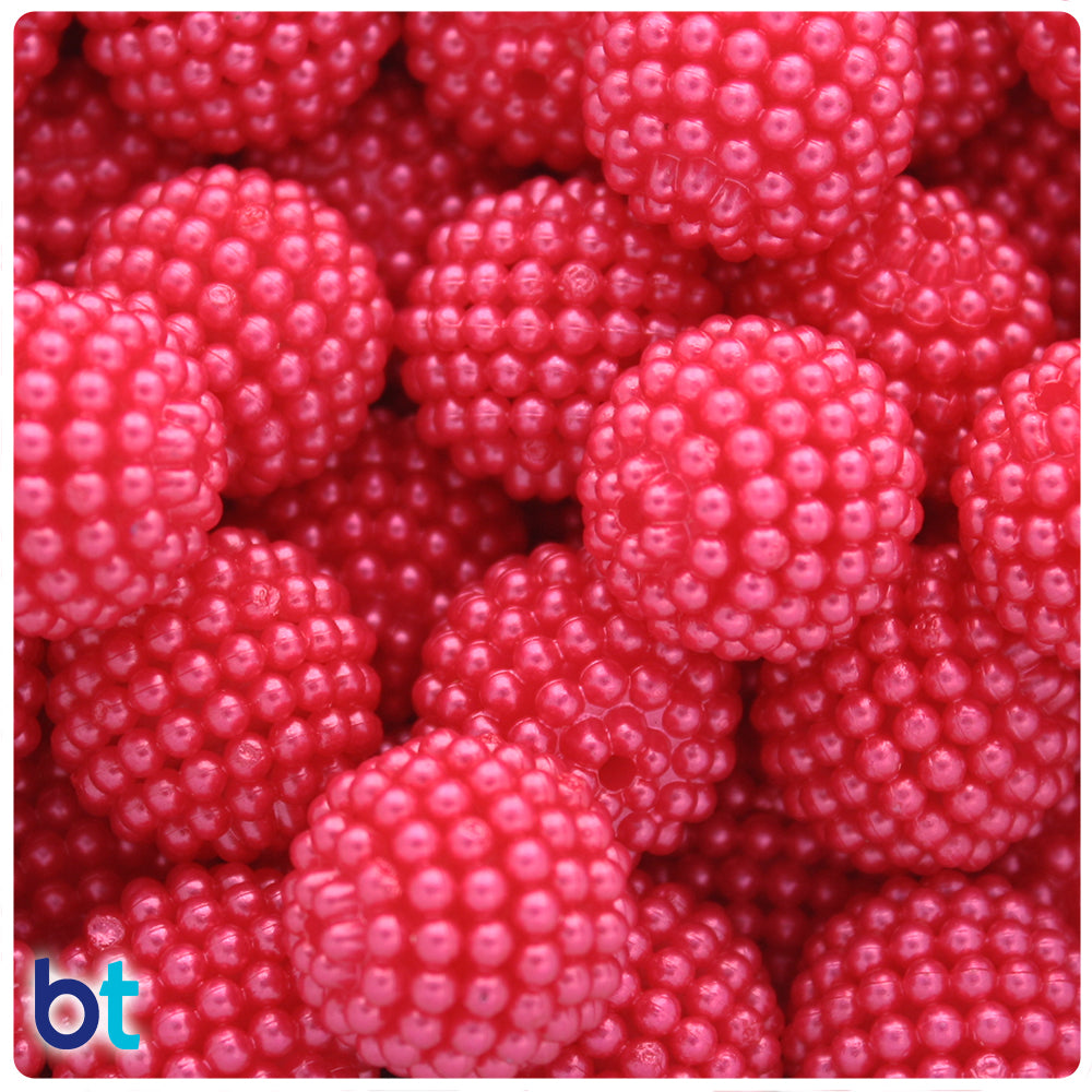 Red Pearl 20mm Berry Plastic Beads (10pcs)