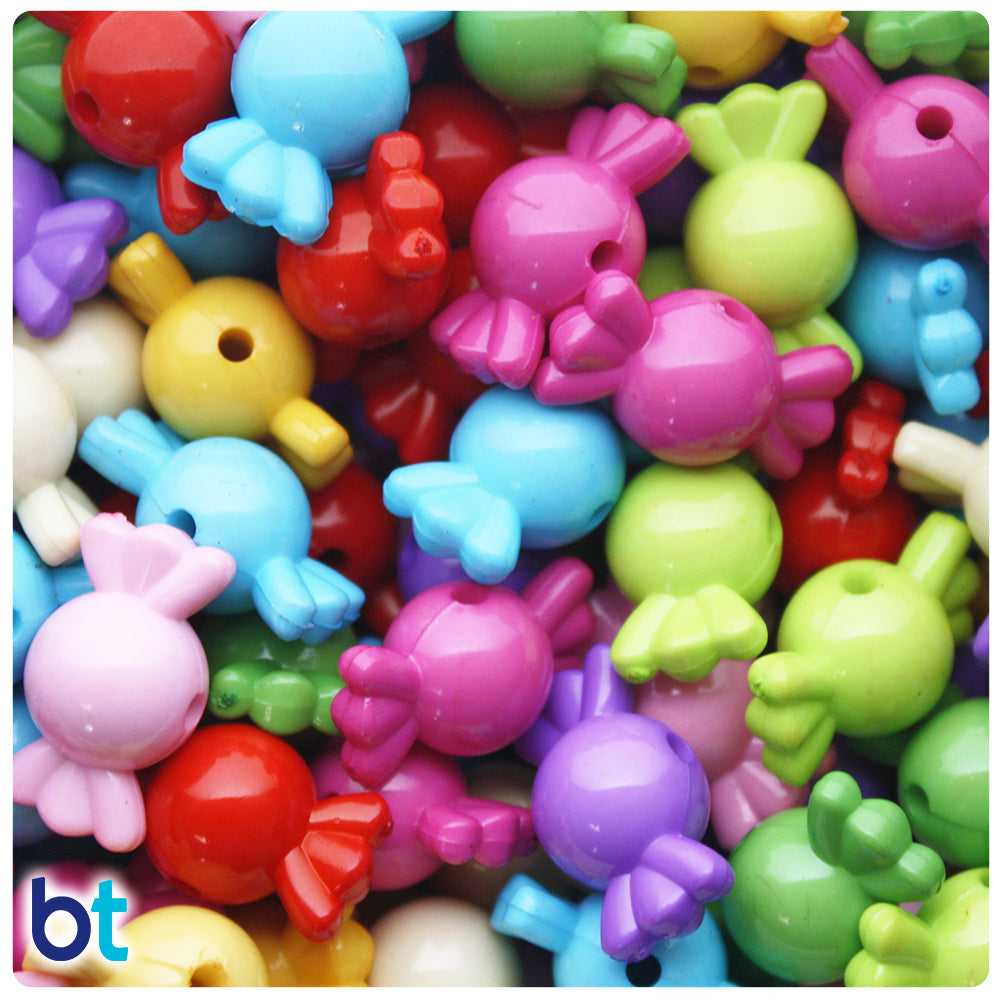 Mixed Opaque 21mm Candy Plastic Beads (30pcs)