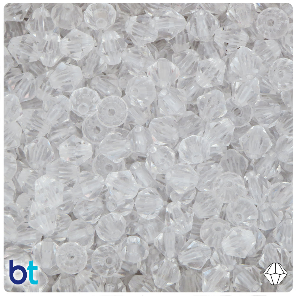 Clear Transparent 8mm Faceted Bicone Plastic Beads (200pcs)
