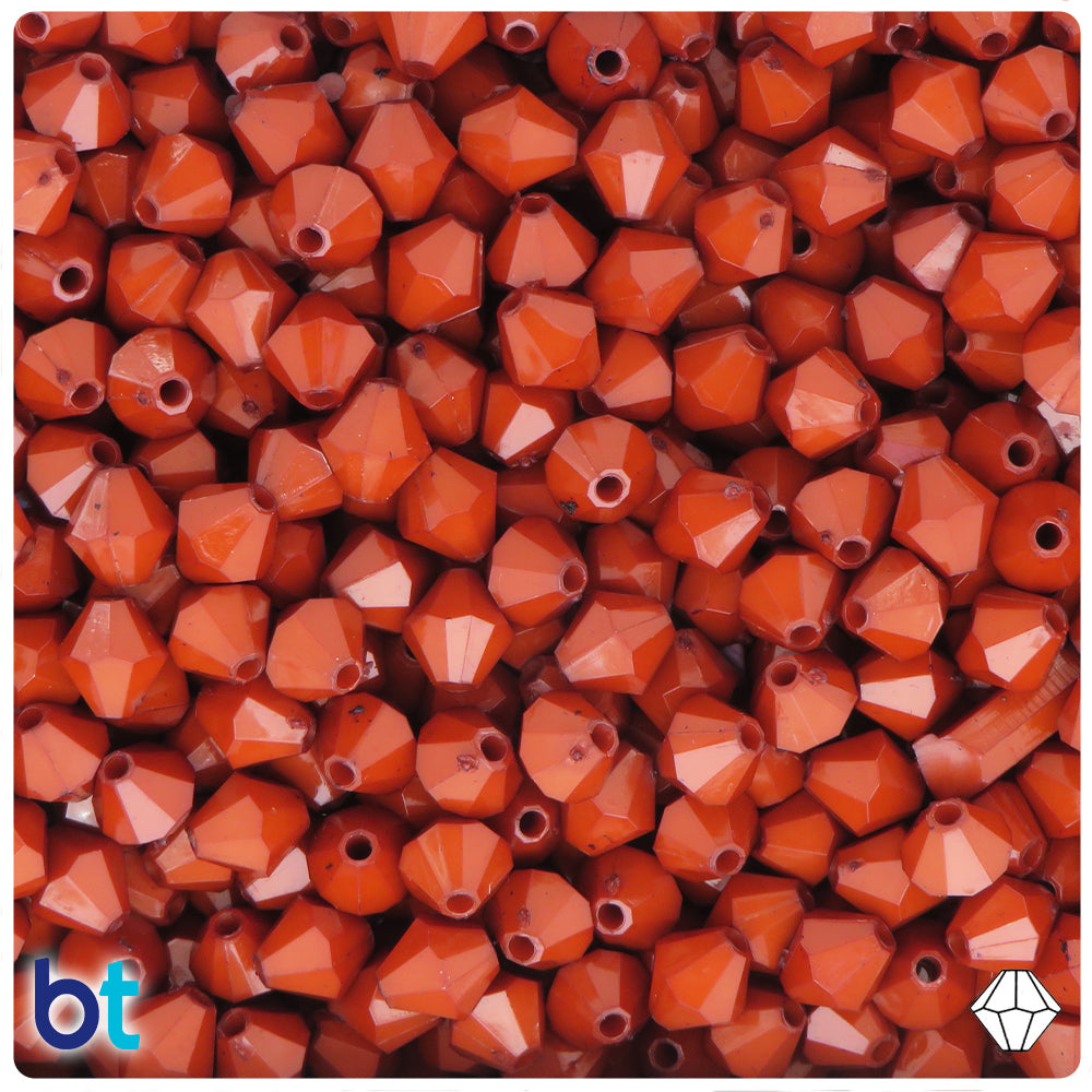 Brown Opaque 8mm Faceted Bicone Plastic Beads (300pcs)