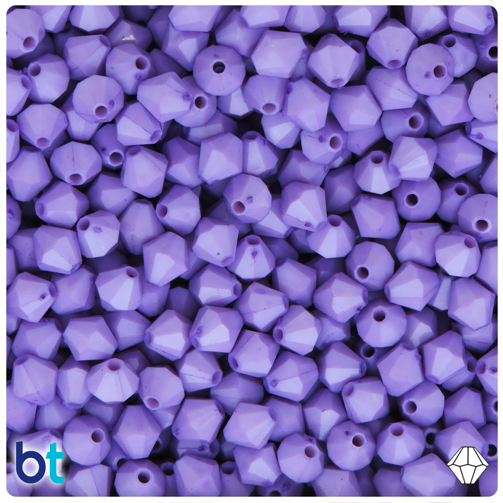 Light Purple Opaque 8mm Faceted Bicone Plastic Beads (300pcs)