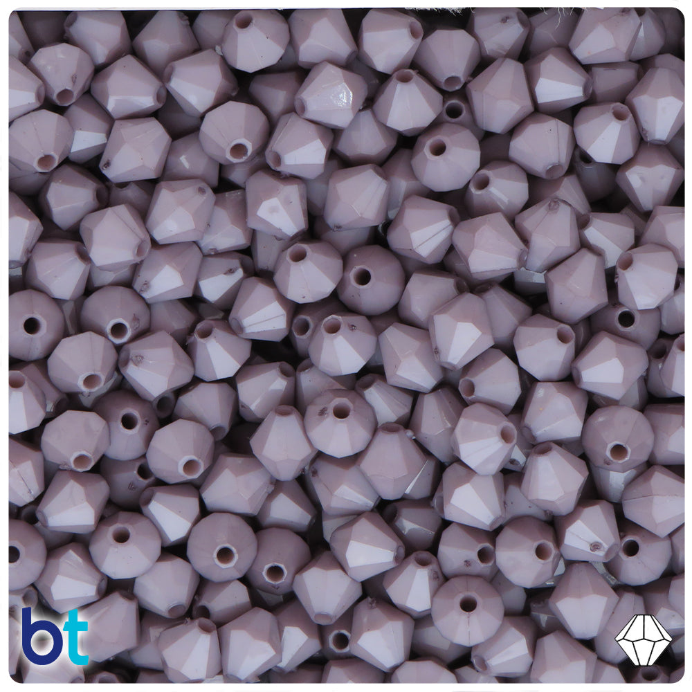 Grey Opaque 8mm Faceted Bicone Plastic Beads (300pcs)