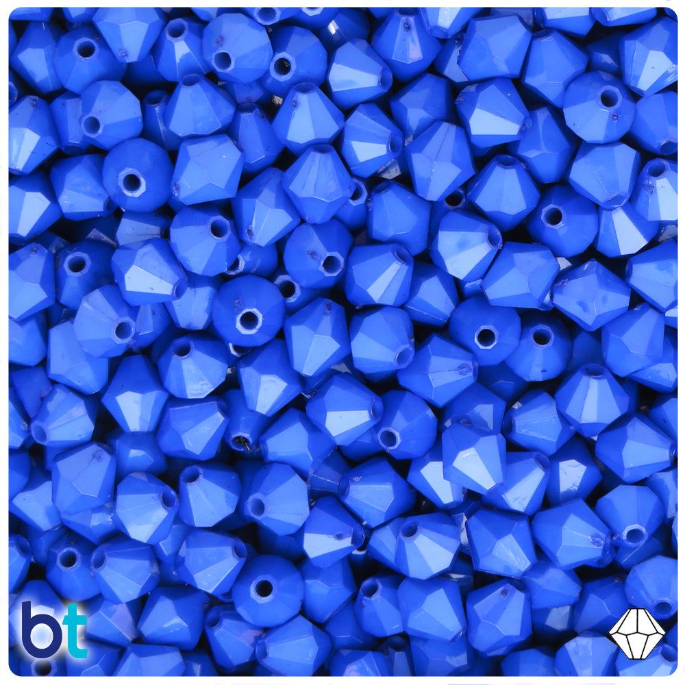 Dark Blue Opaque 8mm Faceted Bicone Plastic Beads (300pcs)