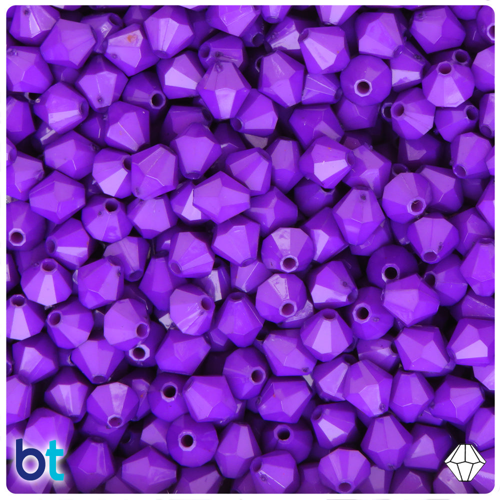 Dark Purple Opaque 8mm Faceted Bicone Plastic Beads (300pcs)