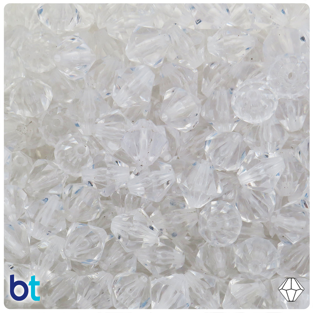 Clear Transparent 12mm Faceted Bicone Plastic Beads (75pcs)