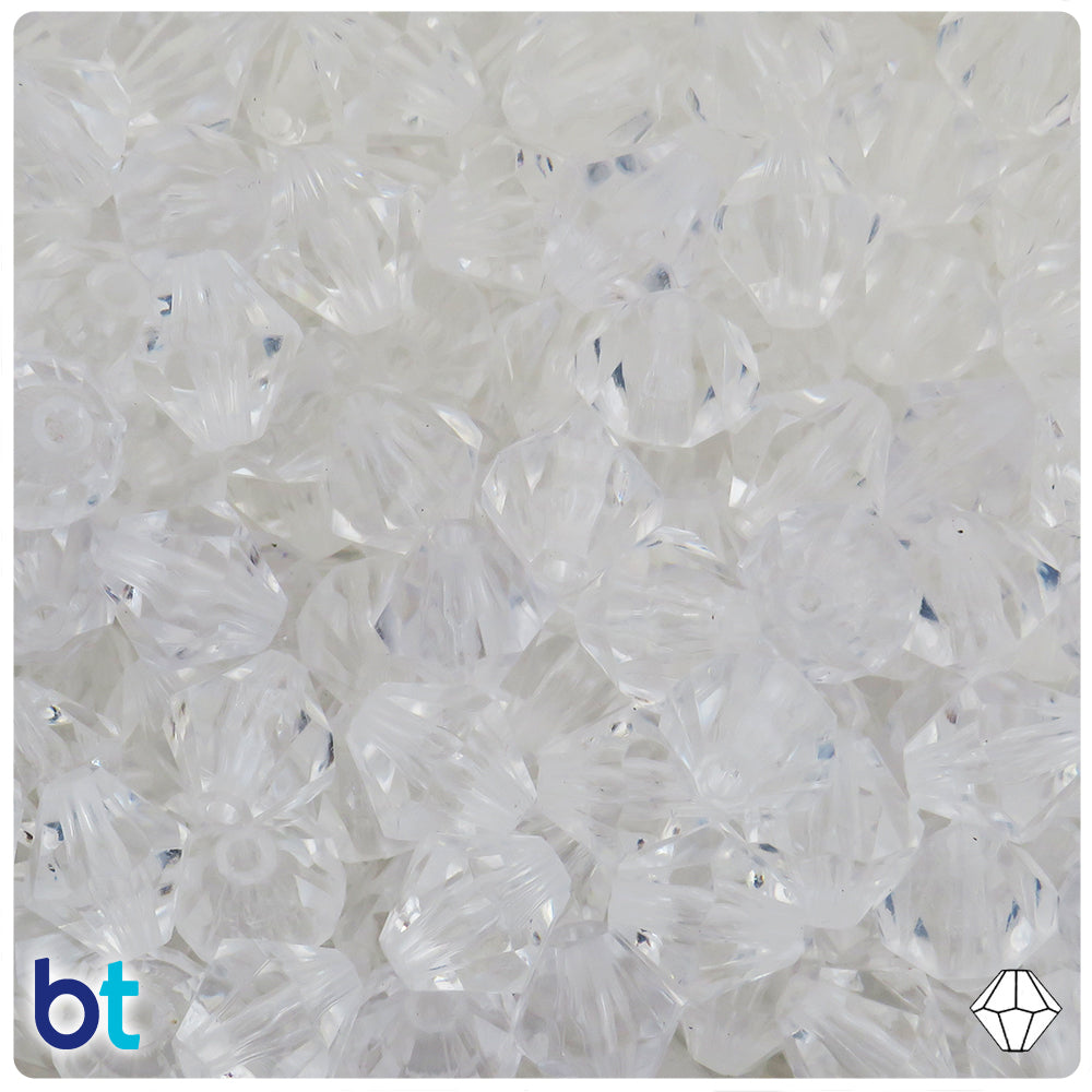 Clear Transparent 14mm Faceted Bicone Plastic Beads (50pcs)